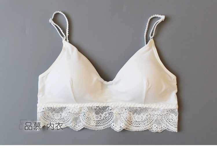 Người đẹp châu Âu ren trở lại cup mỏng mà không có vòng thép áo ngực ngực ngực tam giác bikini với ngực pad đồ lót
