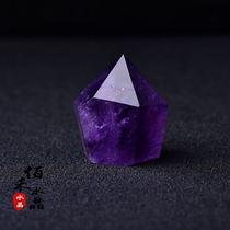 Natural amethyst original stone ornaments Amethyst single pointed hexagonal prism Crystal column energy stone therapy Yu Crystal