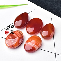 Natural red Manau raw stone pendulum piece oval to play a piece of water drop shaped agate piece DIY pendant ornament