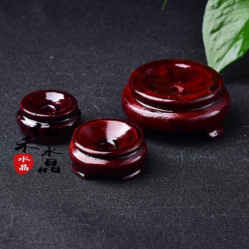 Crystal ball base solid wood round wood water crystal ball hyacinth Wen playing base swing piece round wood care