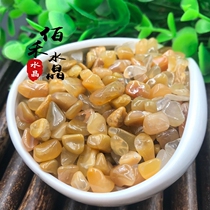 Baihe Crystal gravel natural yellow rabbit hair gravel small particle ornaments fish tank flower pot landscaping decorative stone degaussing Stone