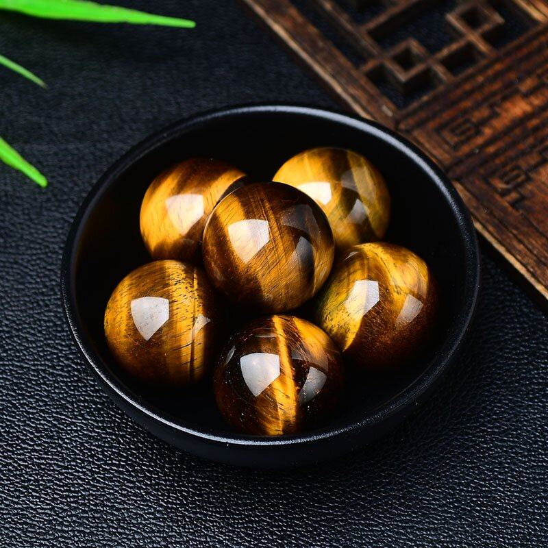 Natural tiger eye stone crystal ball decoration tiger eye stone rough stone grinding home living room office desk decoration