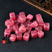 Natural strawberry crystal four square pendulum red strawberry crystal raw stone polished fish tank flower pot-shaped decoration stone ore specimen