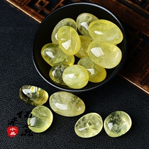 Natural Lemon Yellow Crystal Raw Stone Large Grain Swing Piece Oval to play fish tank flower pots Ornamental Ore Specimen Stones