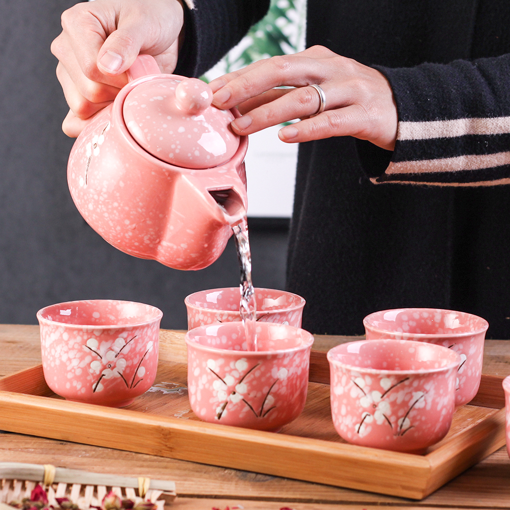 Fu kang resistant snow glazed ceramic tableware tea sets platter compote dish cup pot bowl chopsticks spoon combination