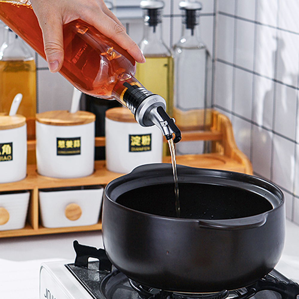 Glass oil leak proof large oil pot home flavor pot seasoning sauce vinegar sauce pot of ceramic kitchen suits for