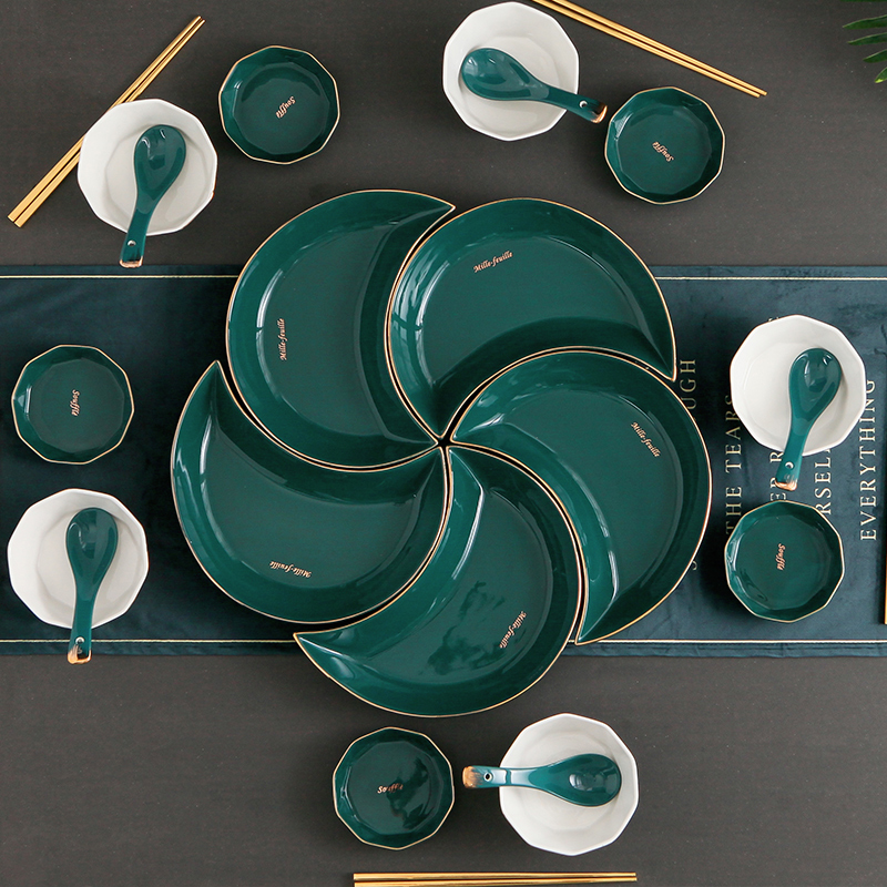Creative reunion dinner platter tableware tableware portfolio seafood plate bowl sets web celebrity ceramic dab of household