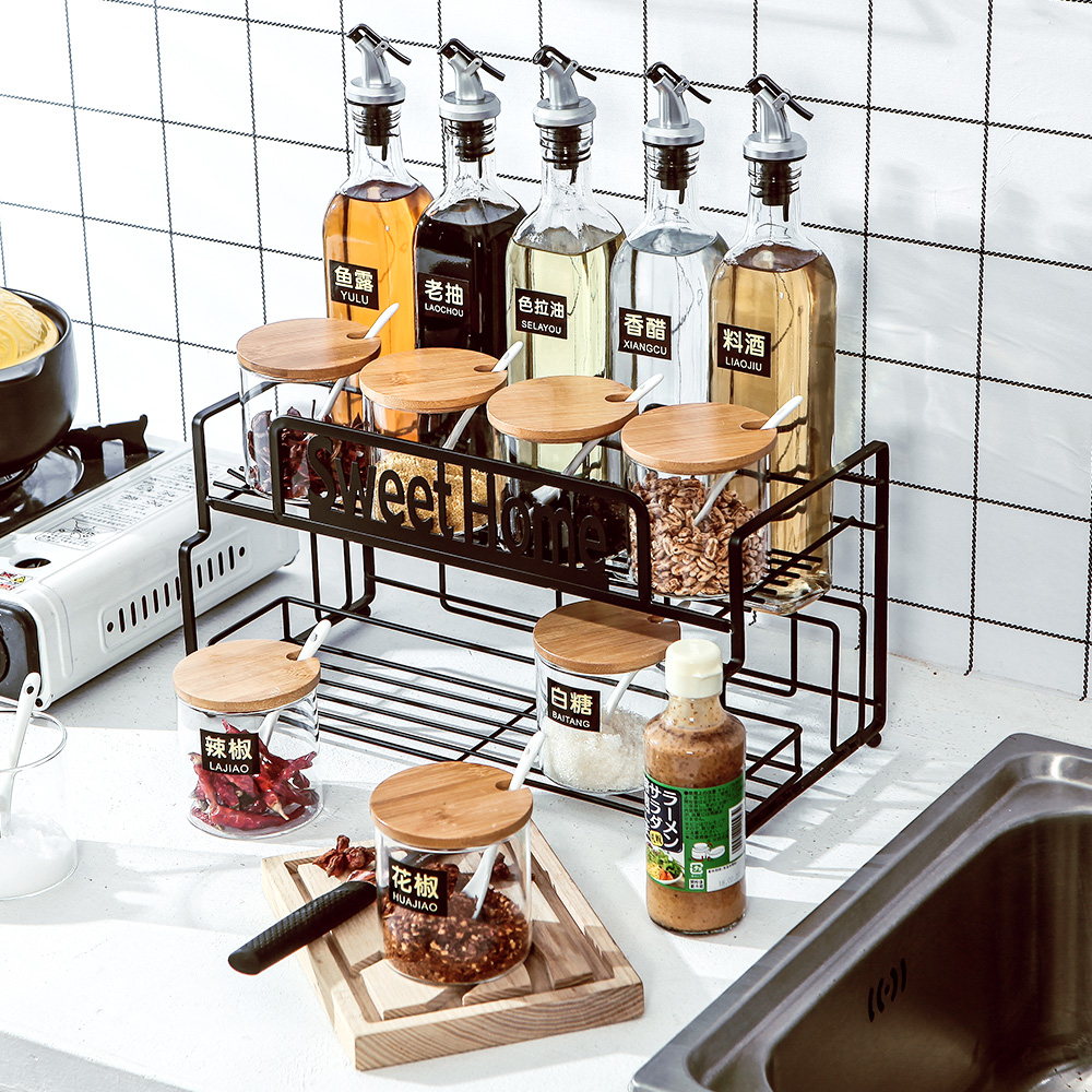 Glass oil leak proof large oil pot home flavor pot seasoning sauce vinegar sauce pot of ceramic kitchen suits for