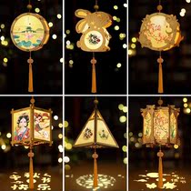 Mid-Autumn Festival portable lantern environmental protection rabbit National Day courtyard flag Moon Moon Moon Change set finished antique lantern riddles Festival