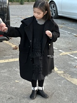Bora Korean childrens clothing girls double-sided cashmere coat 2023 childrens New Year clothes boys woolen coat