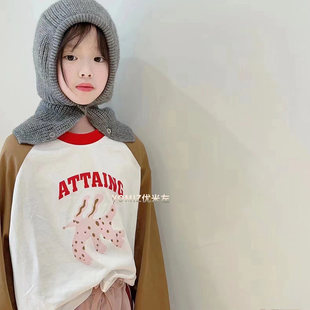 Бора бора корея ребятишки девочки длинный рукав T -Frish 2024 весенний и осенний ребенок свитер в больших детей куртка прилив