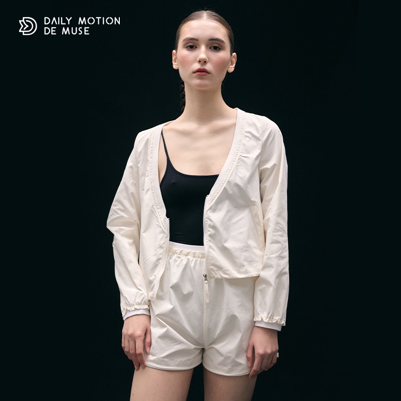 Dmdm [Silent Jacket/Shorts/Pants Suit] Lightweight Creamy White Dance Sports Yoga