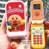 Japan Anpanman children's simulation LCD clamshell music mobile phone baby bite early education educational toy