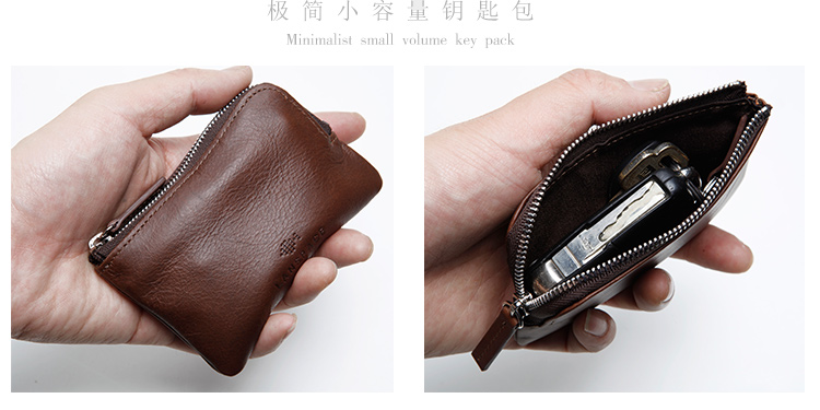 LANSPACE của nam giới da nhỏ purse top lớp da túi chìa khóa của phụ nữ gói thẻ nhỏ chìa khóa xe túi ví đựng thẻ atm nam hà nội