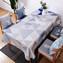 ins Nordic tablecloth European Cotton linen fabric Tea table cloth Rectangular small fresh waterproof tablecloth thickened table cloth