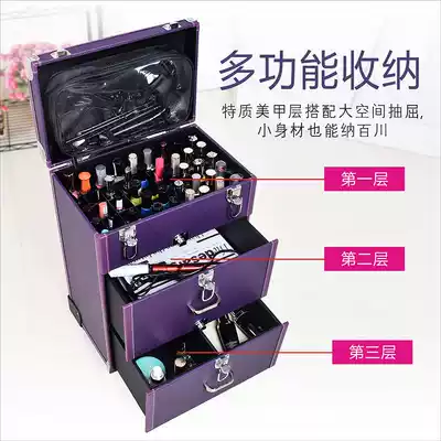 Large capacity professional multi-layer multifunctional nail art embroidery beauty makeup makeup artist large tie rod storage tool box