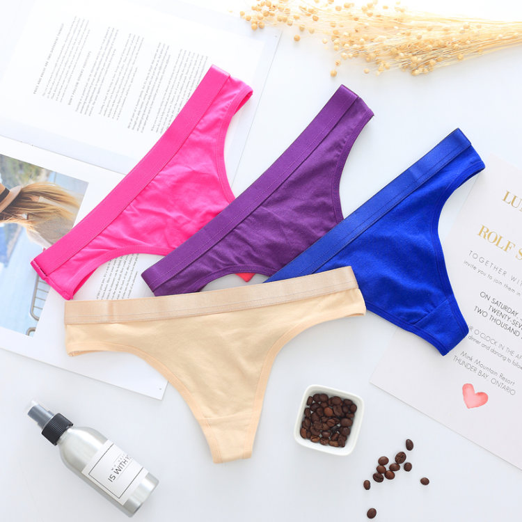 5 túi bông thong cám dỗ nóng sexy cô gái đồ lót đàn hồi ban nhạc thấp eo đồ lót JS6814