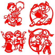 Send 2 photos of ethnic customs ethnic minority characters background dance instruments Chinese style traditional rice paper paper-cut finished products