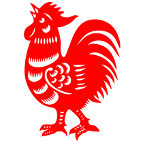 Send 2 pieces of rooster paper-cut animal clipart student work window grille chick wall sticker paper-cut finished product