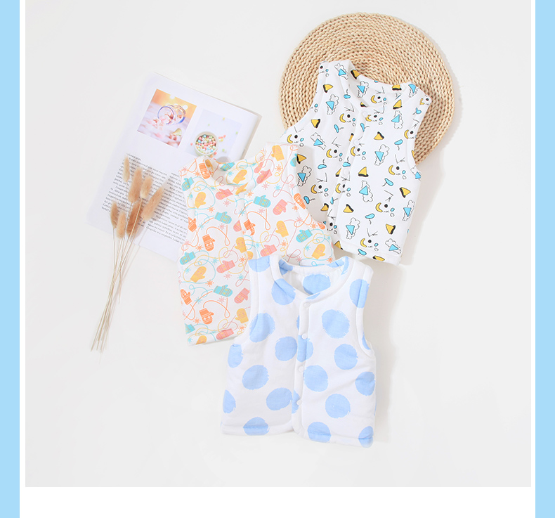 Áo vest cho bé xuân hè thu đông bé gái 0-1 tuổi ấm áp mặc áo cotton bảo vệ bụng sơ sinh vest vai bông. - Áo ghi lê áo gile phao trẻ em cao cấp