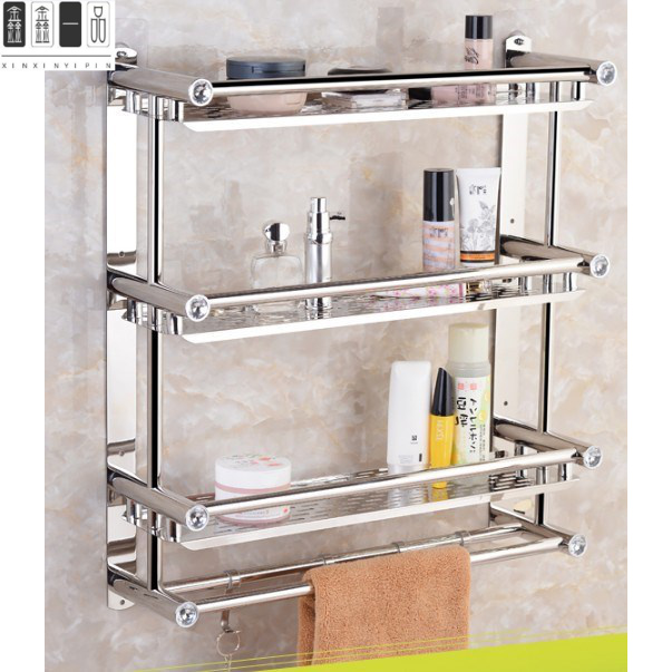 Perforated stainless steel towel Makeup Room Toilet Hanging Rod Cool Wash face Pabby Towel Rack Bathroom rack