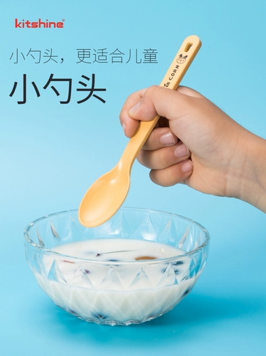 Импортная детская портативная посуда, палочки для еды ручной работы для школьников, ложка, вилка, экологичный мультяшный комплект, в корейском стиле, кукурузные зерна