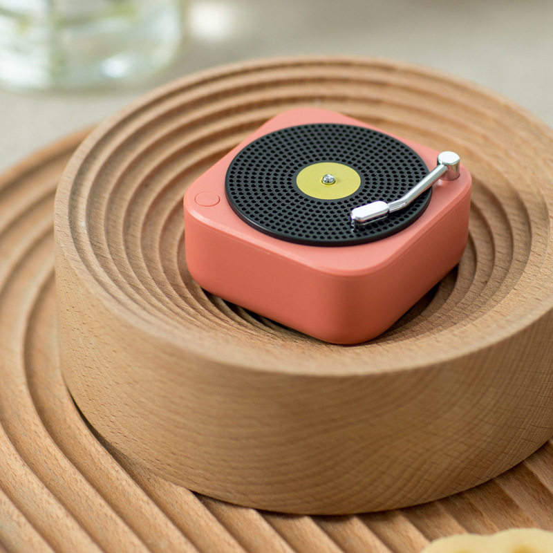 Retro Black Gum Record Wireless Bluetooth Speaker Desktop Mini Portable Multifunction Small Sound Gift Custom Logo