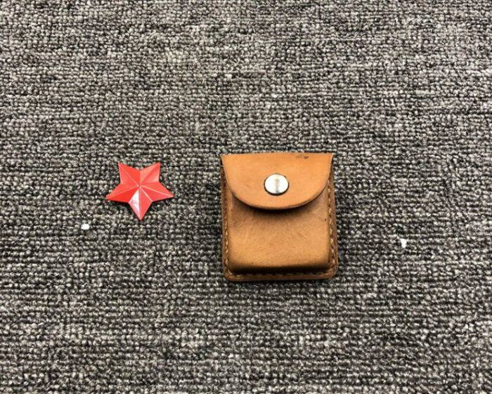 Published old goods 70's 57 - type pocket watch refers to north needle box thick head leather lighter Zippo set