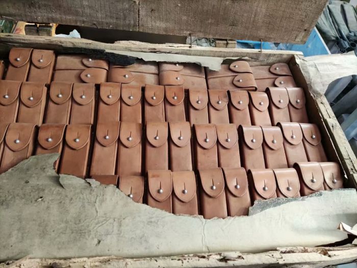 Fidelity Public Hair Stock 70s 54 Style Double Bin Bull Leather Tactical Set Karev Head Leather Tactical Purse Strings