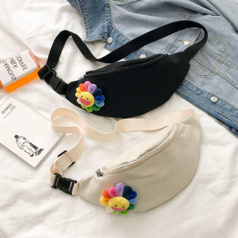 Japanese ins Hong Kong style street shooting Harajuku shoulder bag student cross-body bag all-match chest bag canvas bag female messenger bag