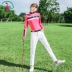 Mùa thu đông 2018 sản phẩm mới mg quần áo golf quần áo thể thao nữ áo thun đỏ hồng dài tay