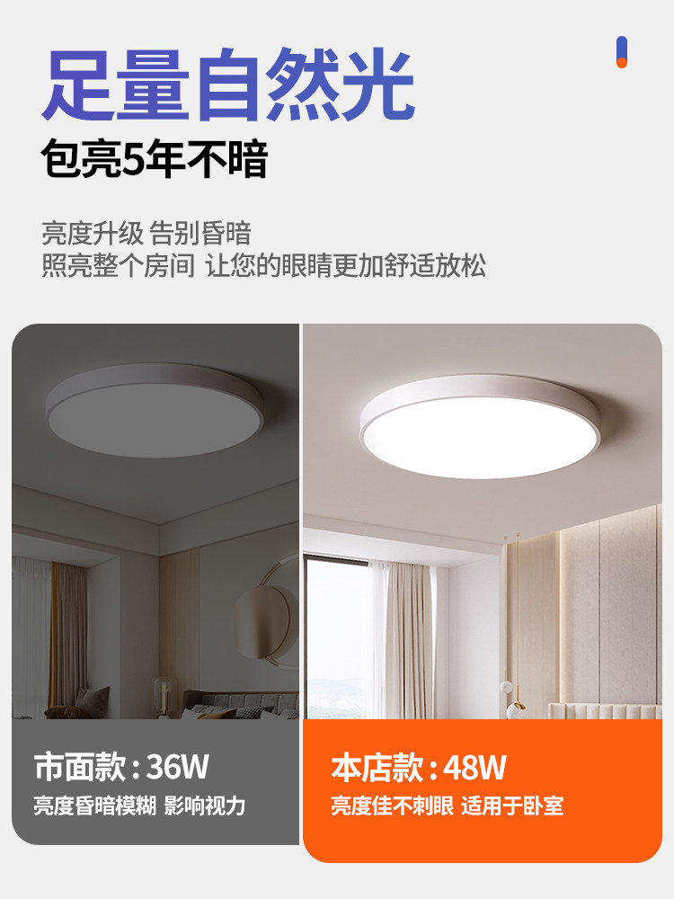 Ultra-Thin Ceiling Lamp Led Living Room Lamp Simple Modern Elegant Master Bedroom Lamp Dining Room Balcony Nordic Zhongshan Lighting Fixtures