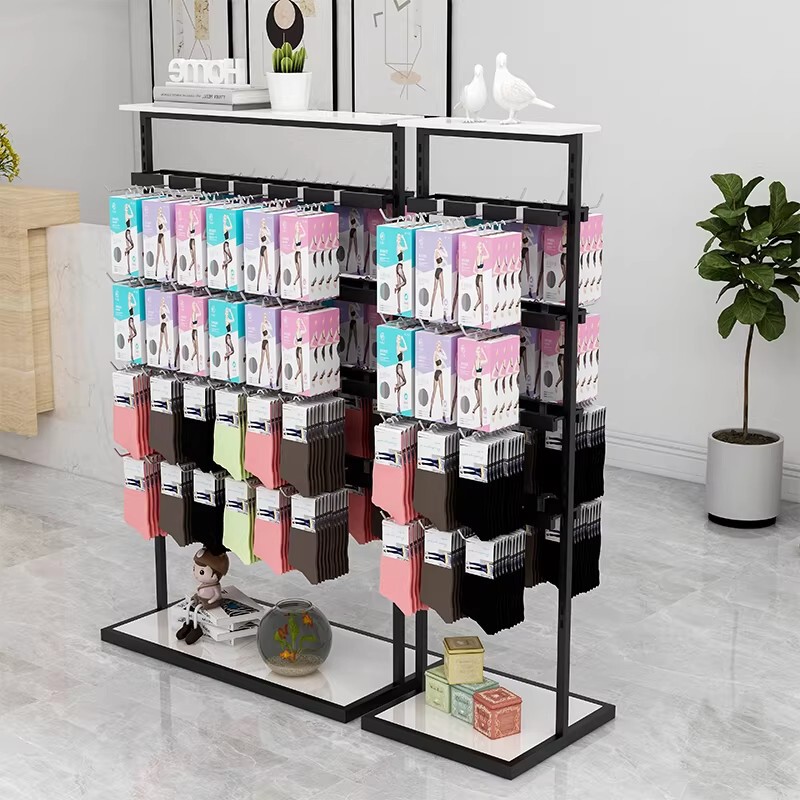 Double-Sided Multifunctional Phone Case Display Rack, Hanging Box Underwear Rack, Island Sock Display Rack, Mall Stocking Shelf