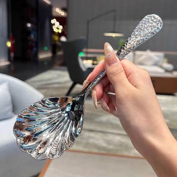 Hammer shell meal spoon 316 stainless steel long handle