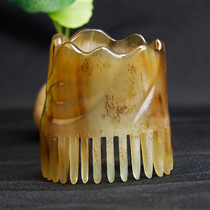 Natural horn comb Pure massage shampoo comb Grab scalp head meridian comb Large teeth wide teeth hair loss comb anti