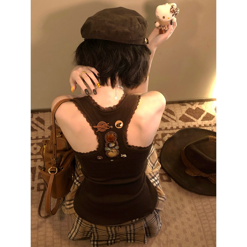【Alittle Messy】 "Private Favorite Item in My Heart" Original Heavy Craft Vintage Button Sweater Vest 【Alittle Messy】 "Private Favorite Item in My Heart" Original Heavy Craft Vintage Button Sweater Vest