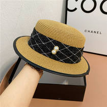 Summer 2021 flat-top straw hat female sunshade sun sun hat seaside holiday beach hat short eaves straw hat