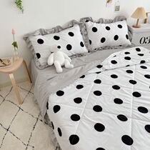 Teen girls heart summer cool quilted by four sets of cute summer quilted by thin quilt Dormitory girls nap Jane about washed cotton