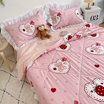 Cartoon lovely summer cool quilted by four sets of children Summer air conditioning Summer quilted by thin quilt Dormitory Afternoon Nap single double