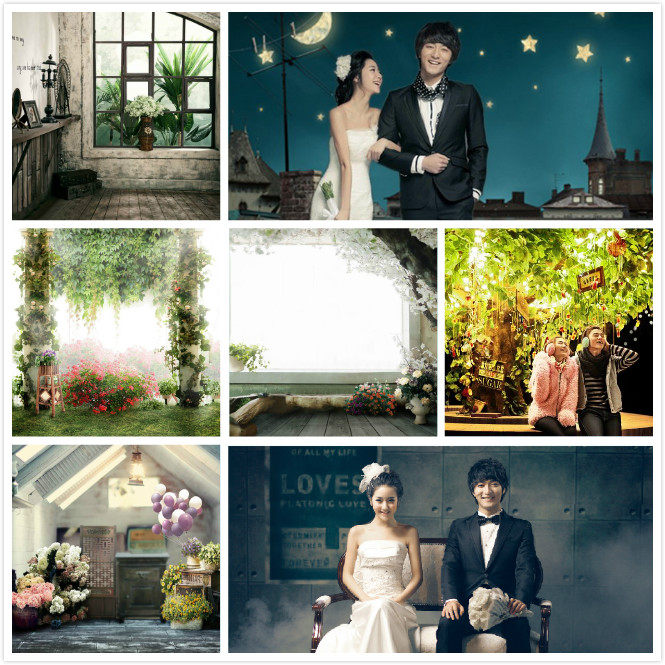 New Korean-style wedding photography background photo gallery lovers write real photo camera indoor shadow studio shooting background