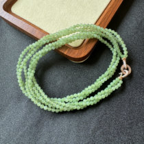 Natural Hetian Jade Jasper Necklace Twist Chain Necklace with Silver Buckle Size Approximately: 4mm