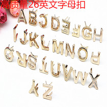 Light gold 26 English letters Hardware Buttoned Shoes Flower Shoe Buttoned Bag Five Gold Accessories Clothing Hardware Accessories