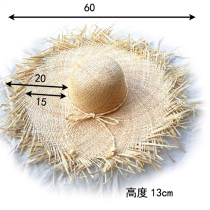 T big along the beggar fur edge large raffia straw hat broken edge big eaves extra large large photography Lafite straw hat