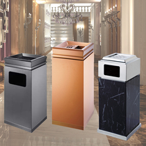 Hotel vertical marble seat floor ash bucket elevator entrance corridor square side throw classification trash can with ashtray