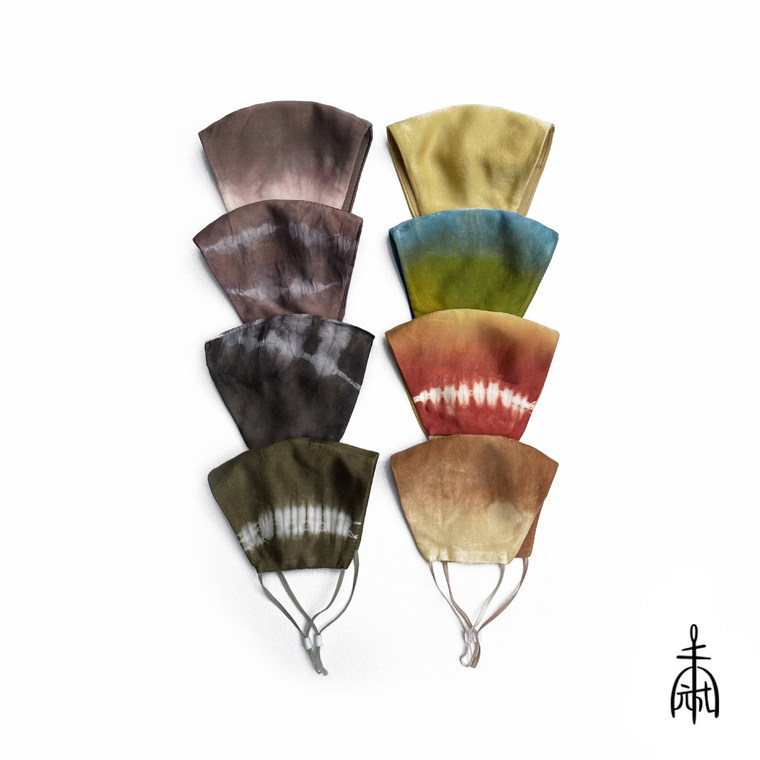 Unfinished plant dyed four seasons breathable and easy to clean and breathe mulberry silk mask decorative mask female personality silk