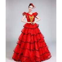 2019 opening atmosphere adult dance big skirt performance suit New Spanish dance dress stage performance dress long dress