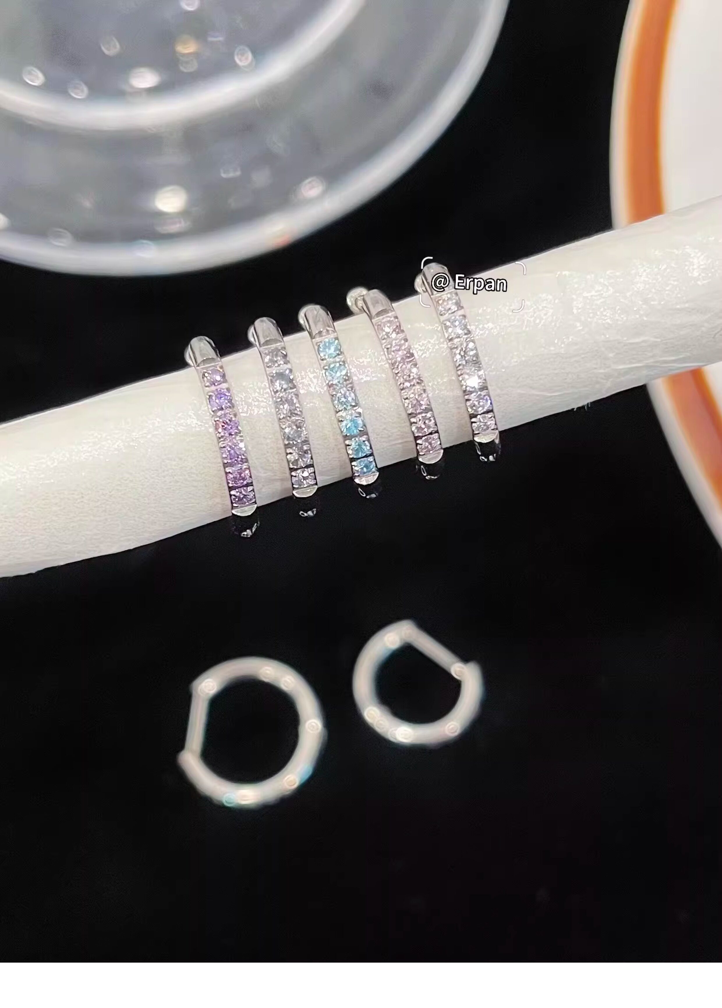 Labret piercing jewelry detail image