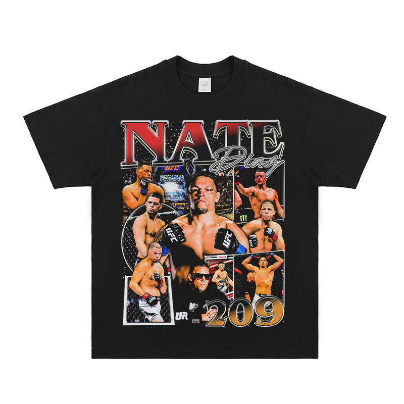 Ufc American Mixed Martial Arts Nate Diaz Tee Short-Sleeved Digital Print Nate Diaz American T-Shirt Ufc American Mixed Martial Arts Nate Diaz Tee Short-Sleeved Digital Print Nate Diaz American T-Shirt