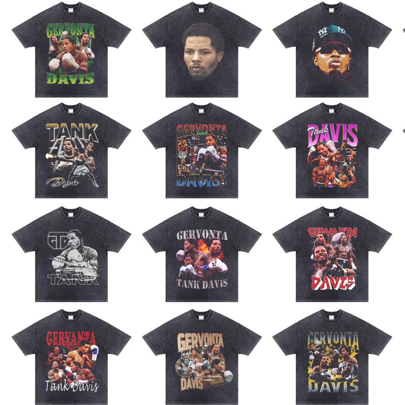 Gervonta Davis Tank Top Davis American-Style Short-Sleeve Retro Vintage Boxing Fighting Small Neckline Trendy Gervonta Davis Tank Top Davis American-Style Short-Sleeve Retro Vintage Boxing Fighting Small Neckline Trendy