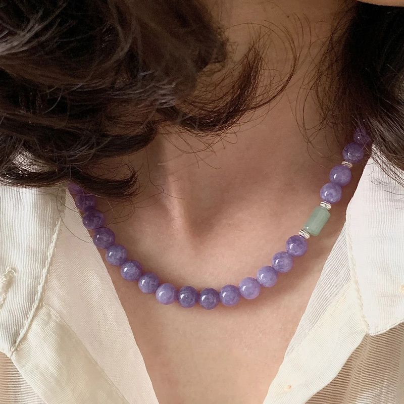 Xingzi (Lucky Purple) Original Jidongling Purple Chalcedony Bracelet for Women, High-End New Chinese Style National Style Purple Chalcedony Necklace for Women Xingzi (Lucky Purple) Original Jidongling Purple Chalcedony Bracelet for Women, High-End New Chinese Style National Style Purple Chalcedony Necklace for Women